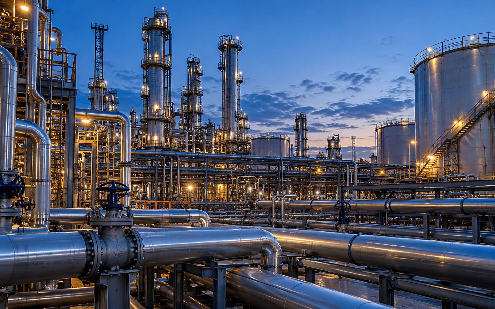 Illustrative petroleum industry scene